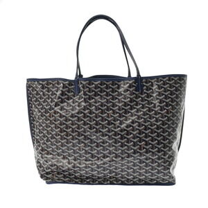 GOYARD Ange Navy Blue Leather Tote Bag